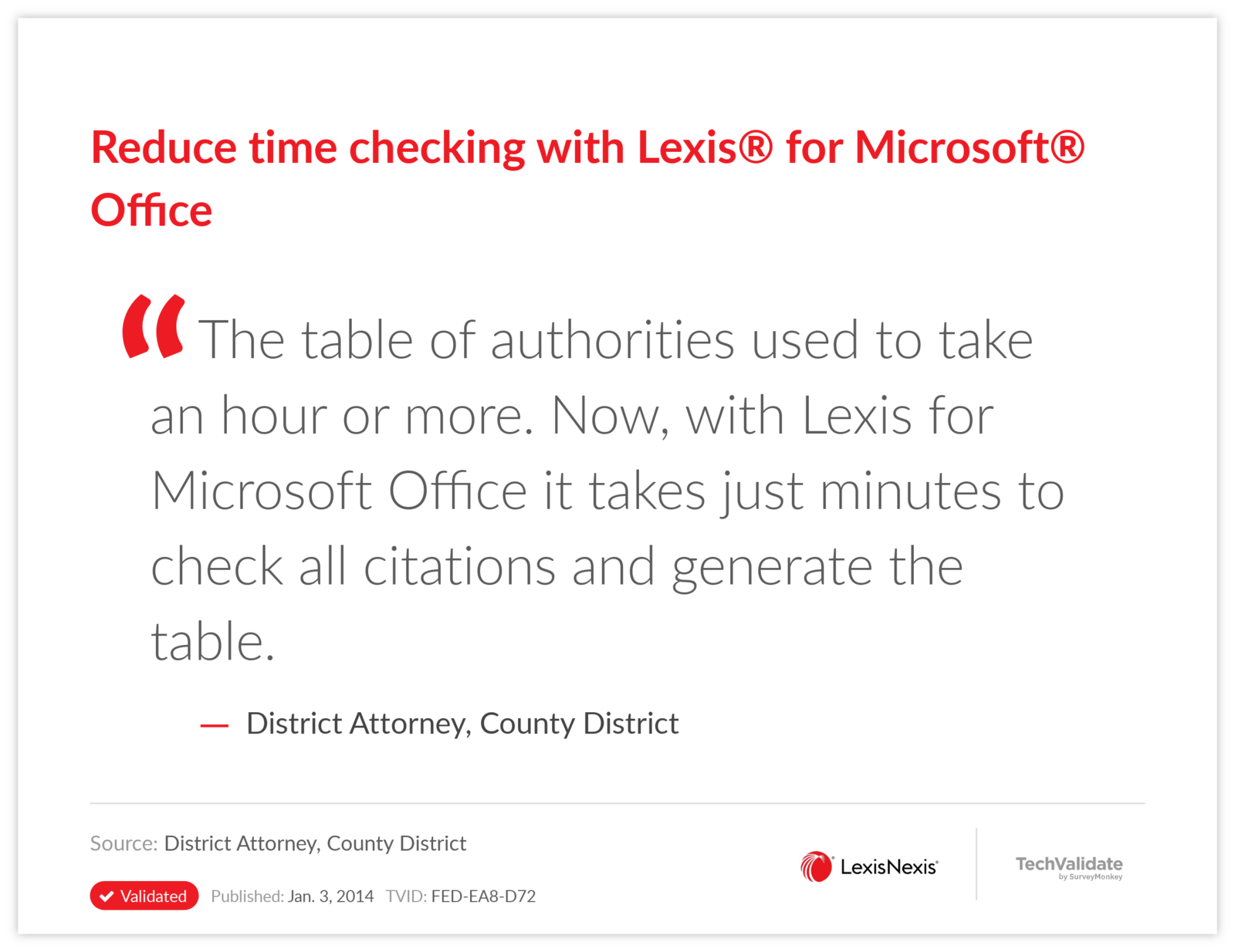Reduce time checking with Lexis® for Microsoft® Office