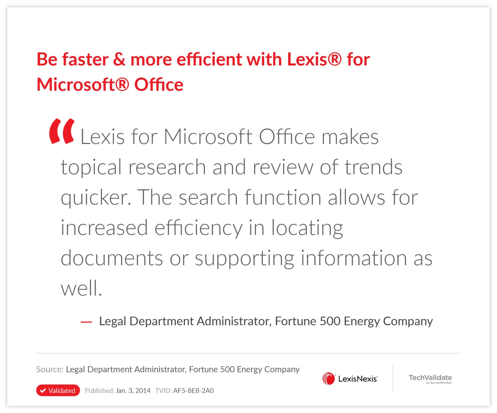 Be faster & more efficient with Lexis® for Microsoft® Office