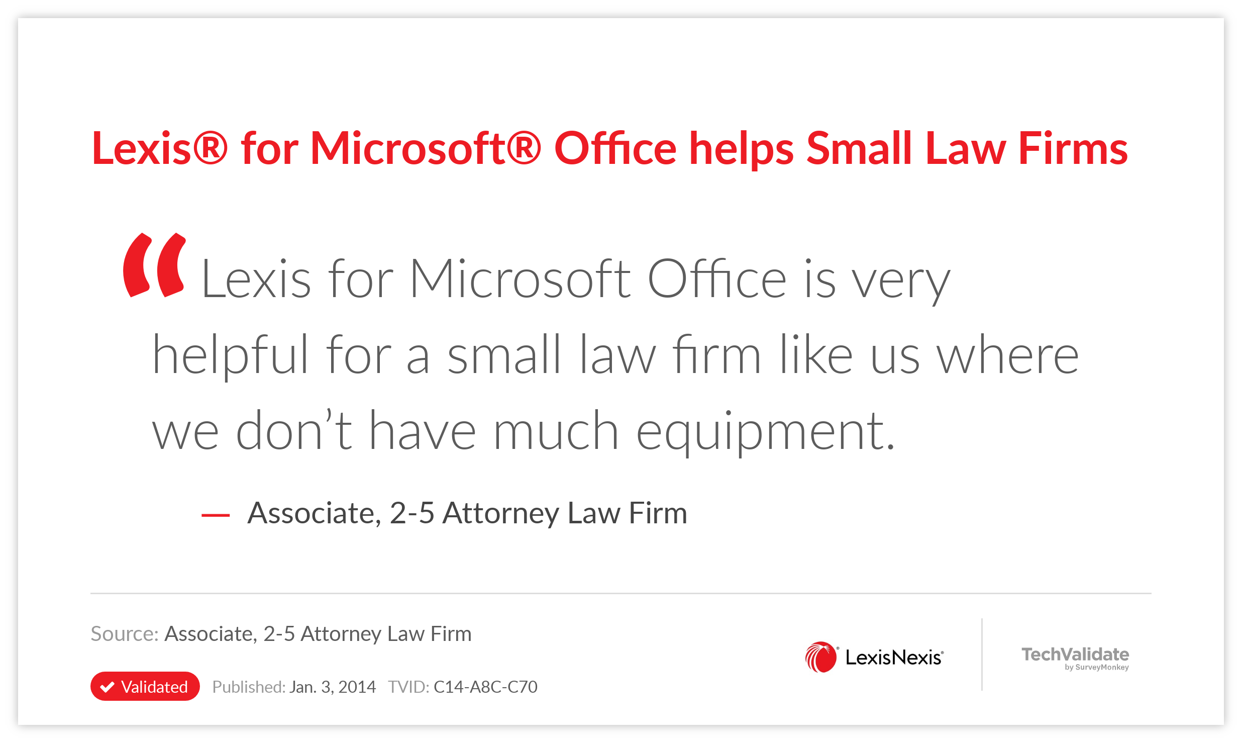 Lexis® for Microsoft® Office helps Small Law Firms