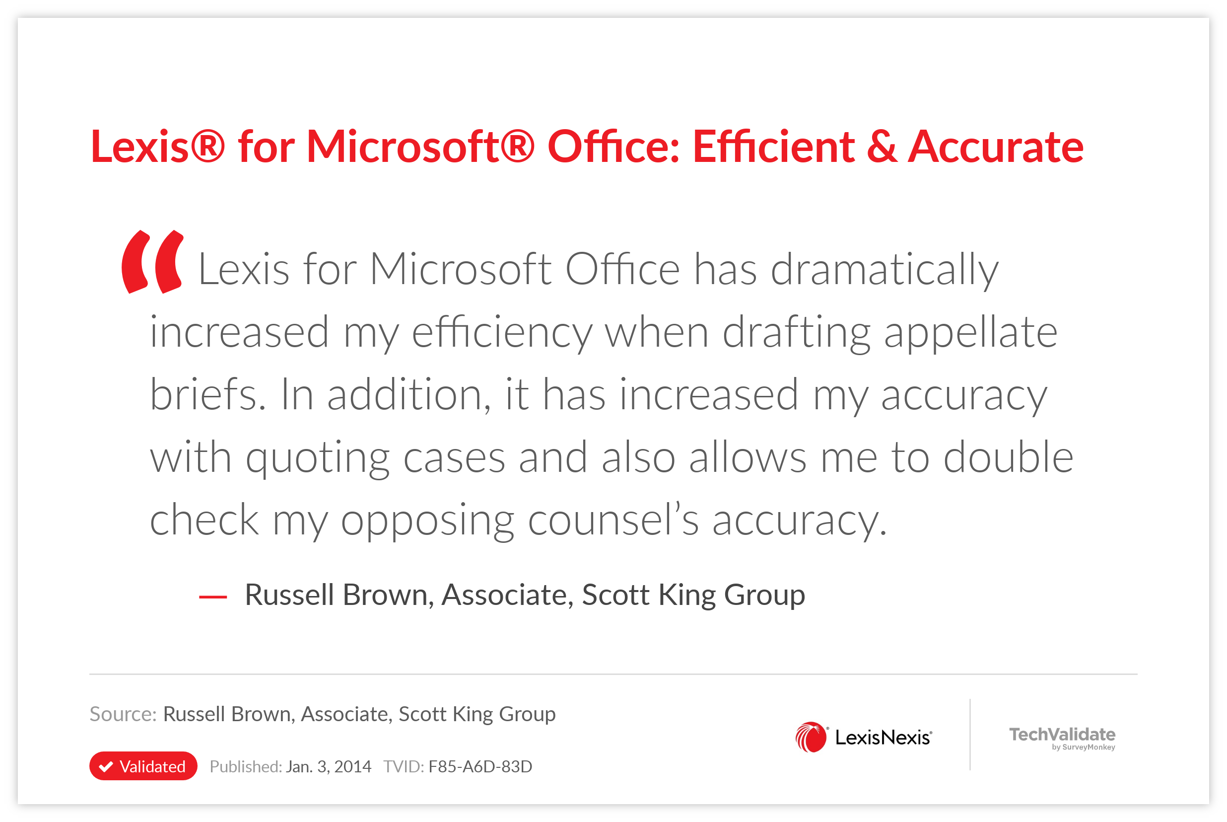 Lexis® for Microsoft® Office: Efficient  & Accurate