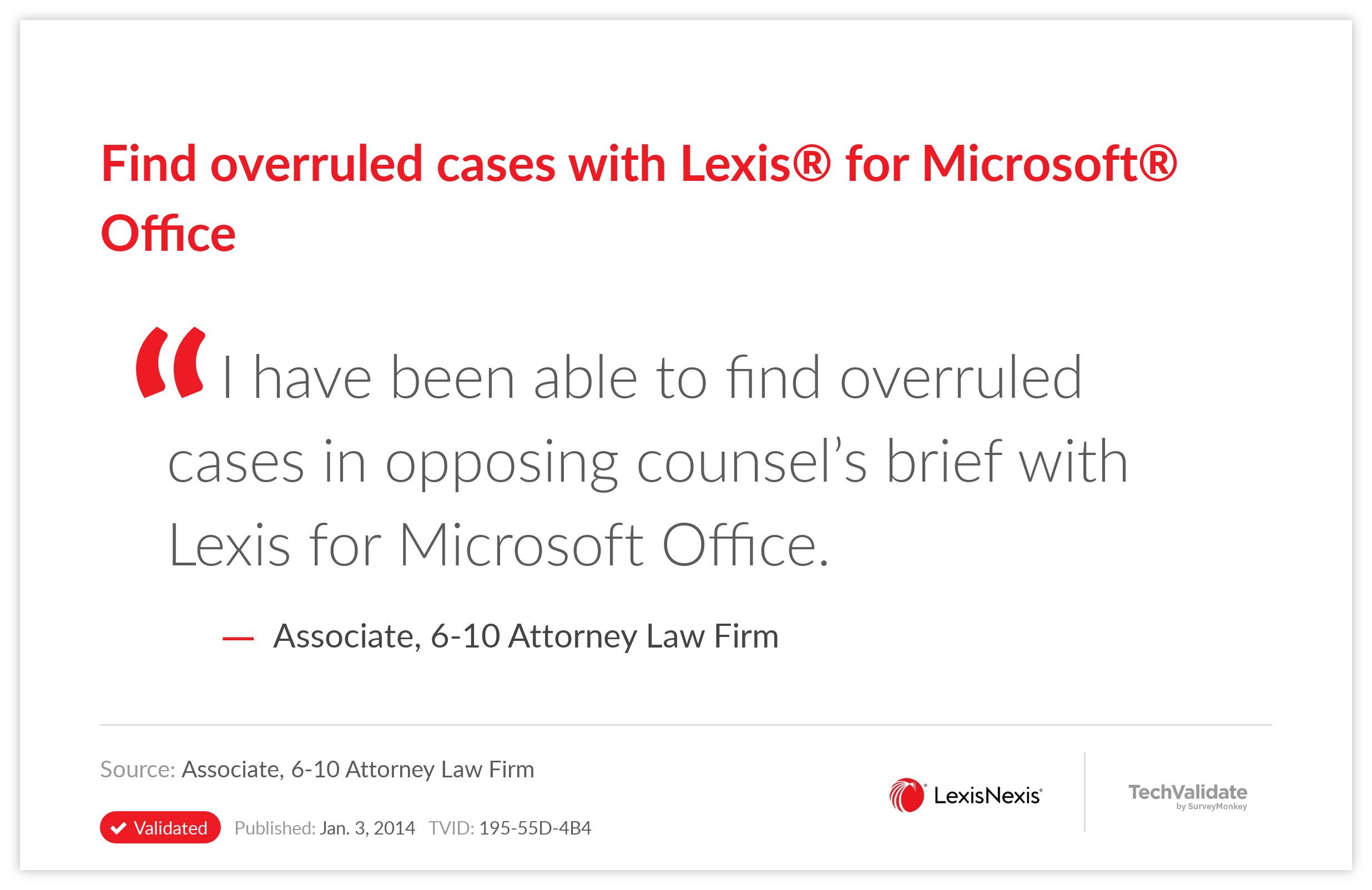 Find overruled cases with Lexis® for Microsoft® Office