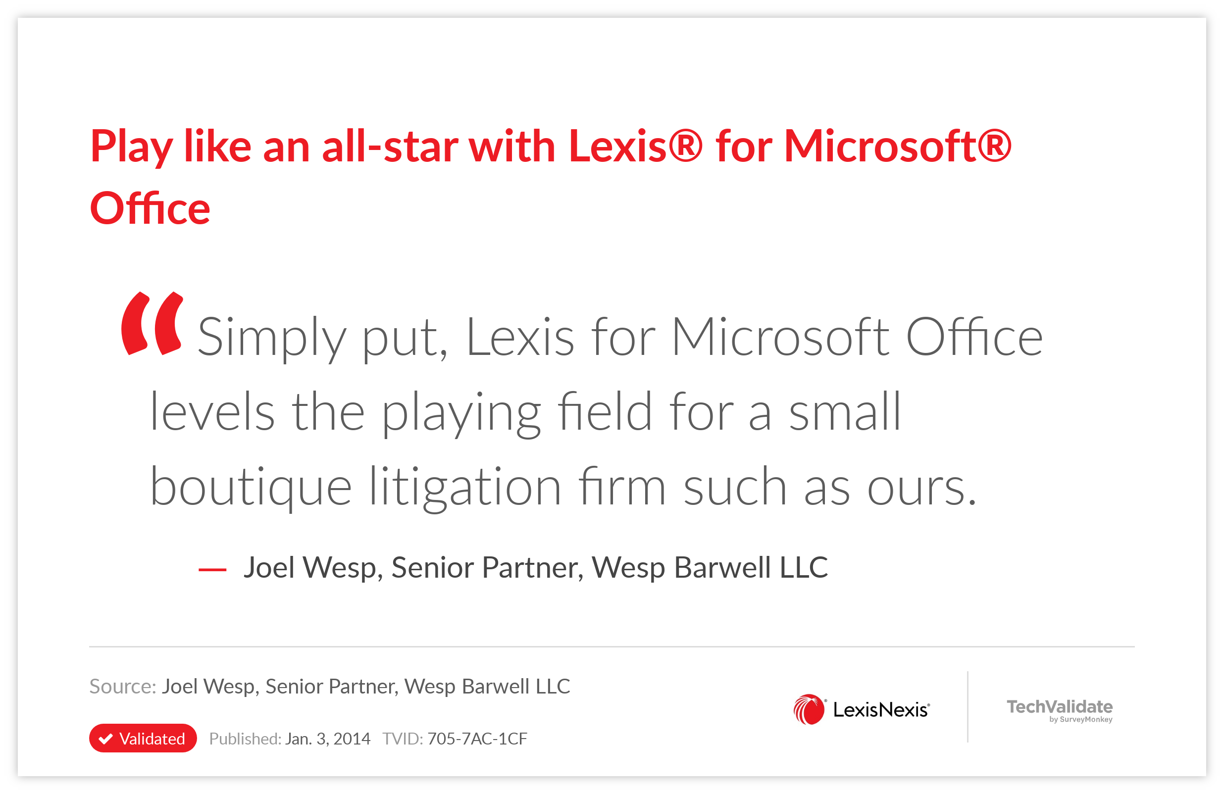 Play like an all-star with Lexis® for Microsoft® Office