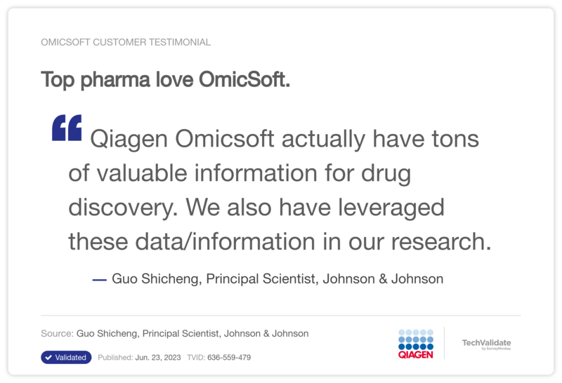 Top pharma love OmicSoft.