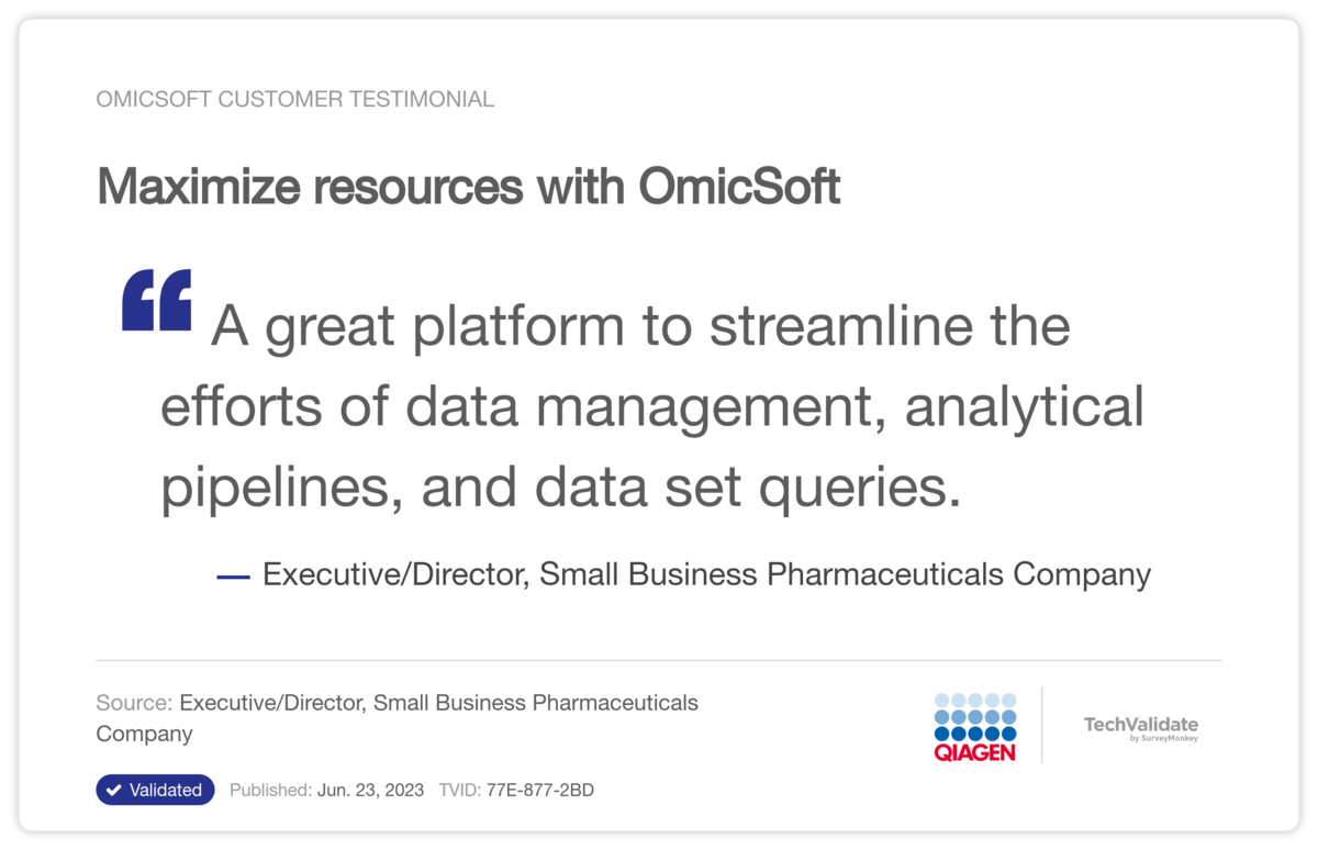 Maximize resources with OmicSoft