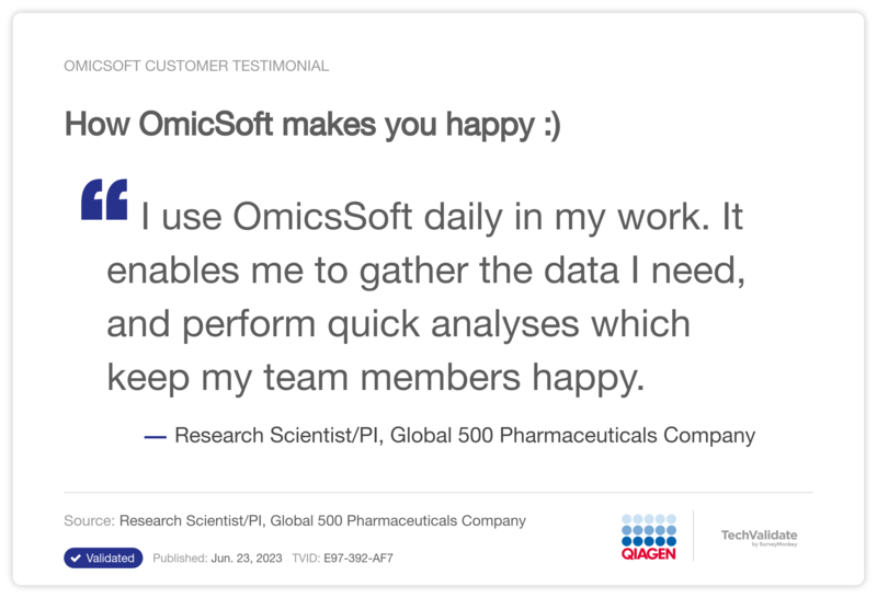 How OmicSoft makes you happy :)