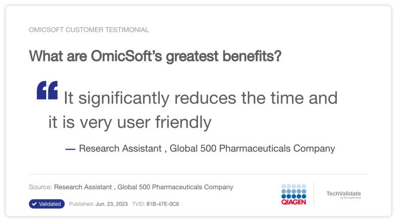 What are OmicSoft's greatest benefits?