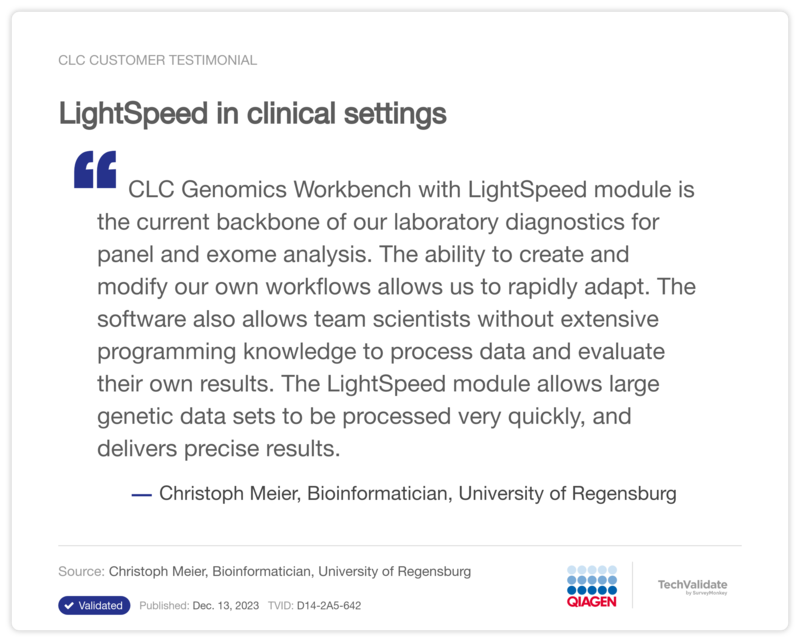 LightSpeed in clinical settings
