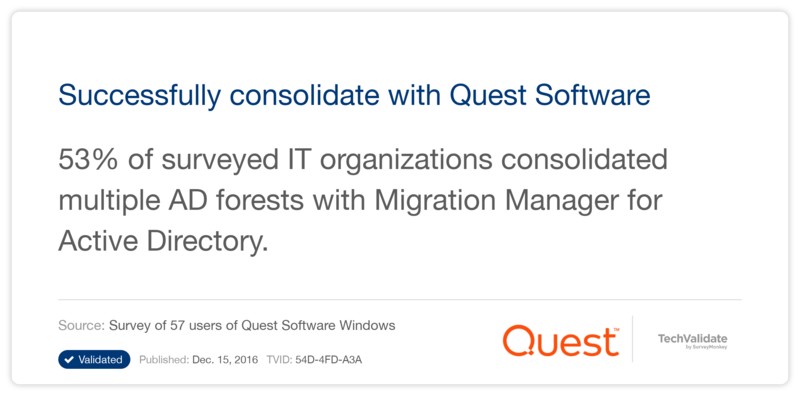 Successfully consolidate with Quest Software