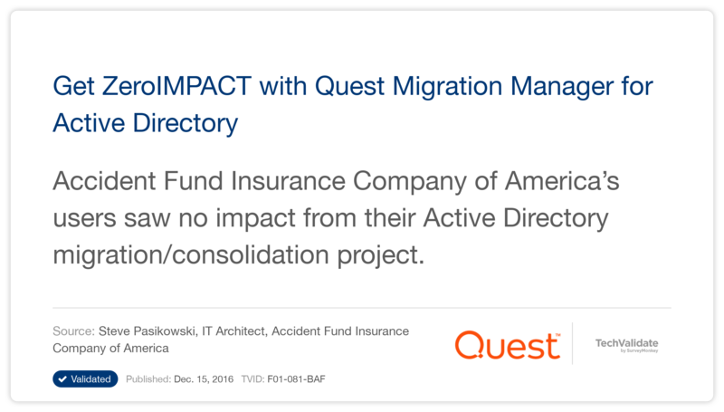 Get ZeroIMPACT with Quest Migration Manager for Active Directory
