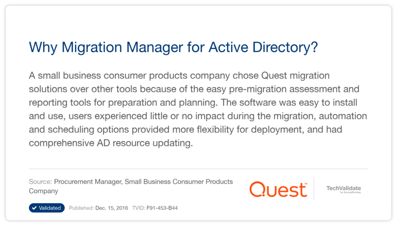Why Migration Manager for Active Directory?