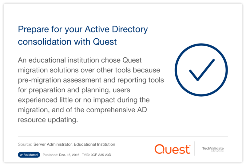 Prepare for your Active Directory consolidation with Quest