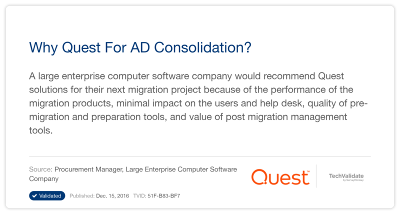 Why Quest For AD Consolidation?