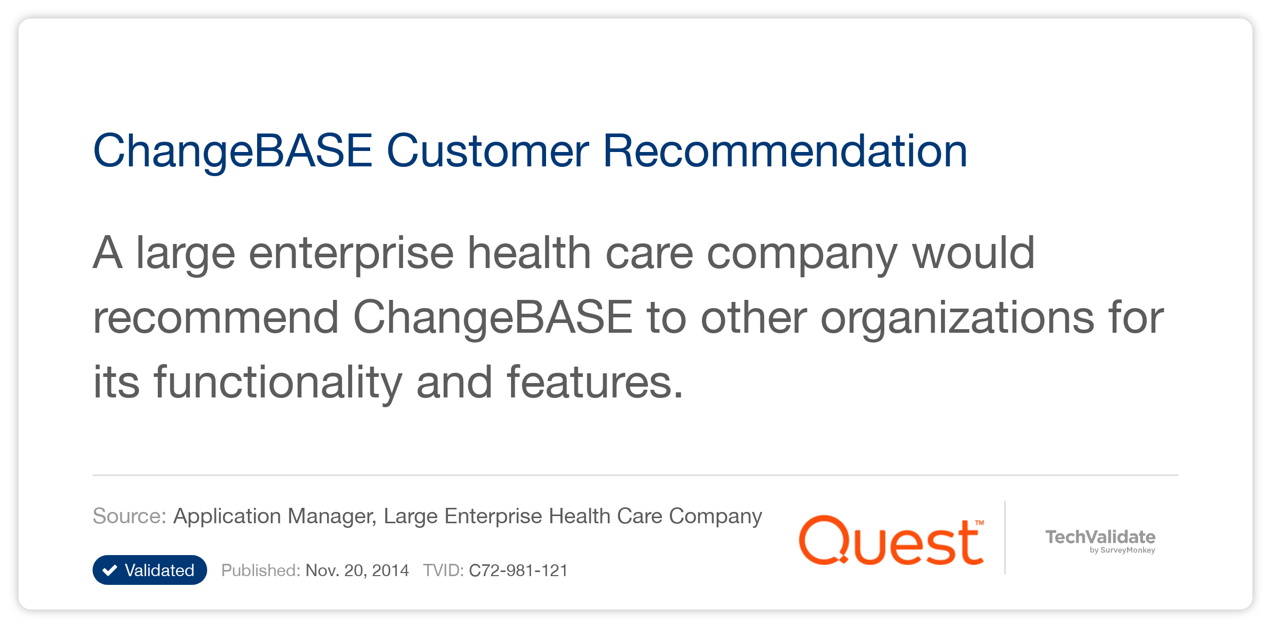 ChangeBASE Customer Recommendation