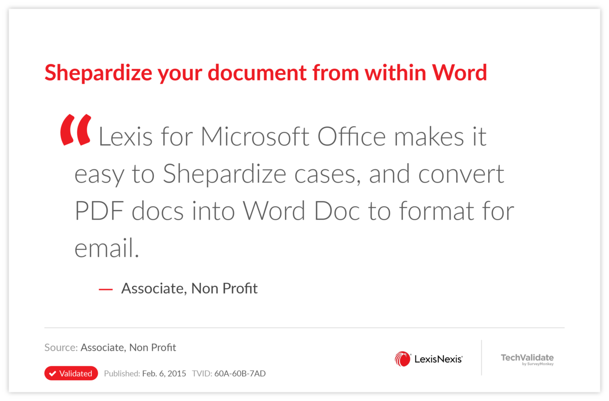 Shepardize your document  from within Word