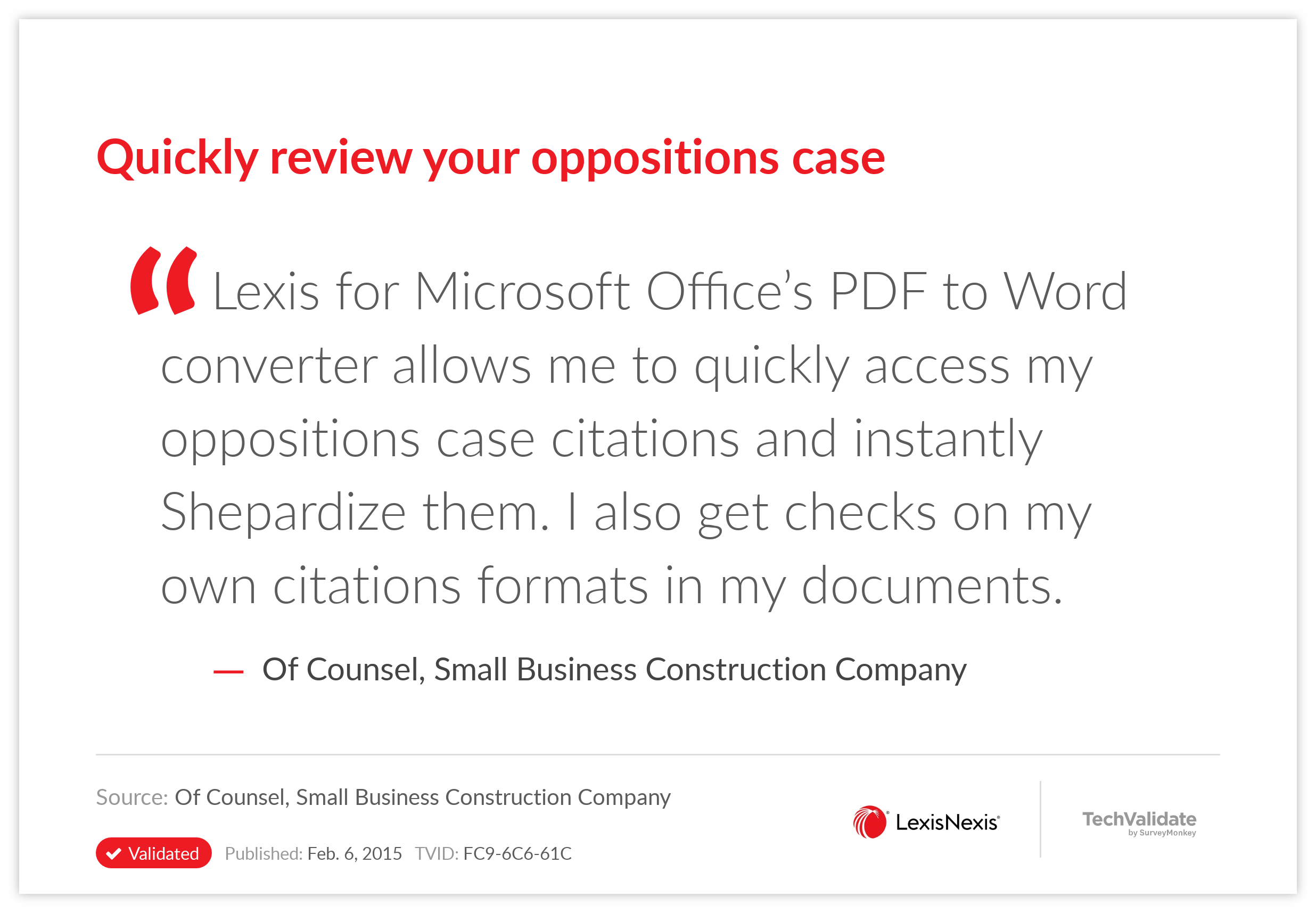 Quickly review your oppositions case