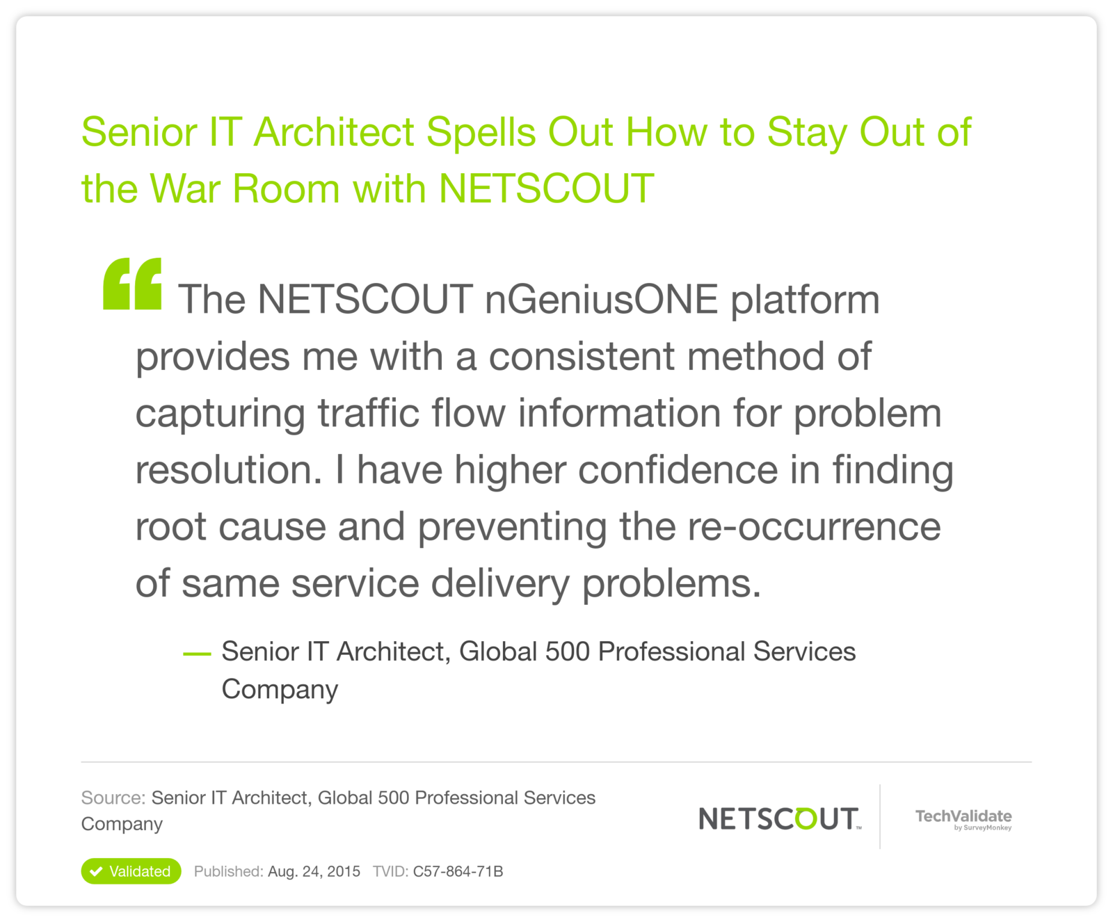 Senior IT Architect Spells Out How to Stay Out of the War Room with NETSCOUT