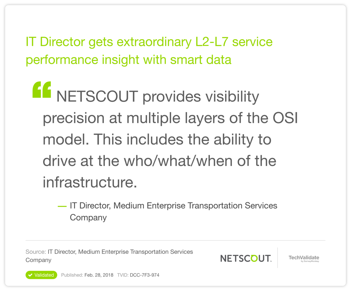 IT Director gets extraordinary L2-L7 service performance insight with smart data