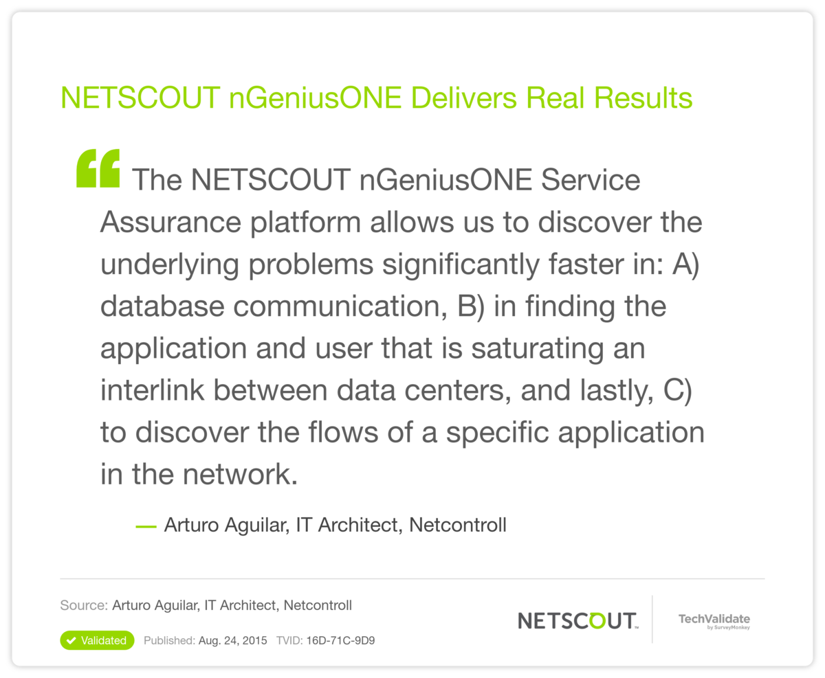 NETSCOUT nGeniusONE Delivers Real Results