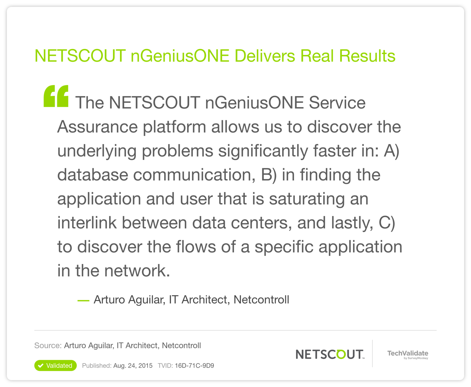 NETSCOUT nGeniusONE Delivers Real Results
