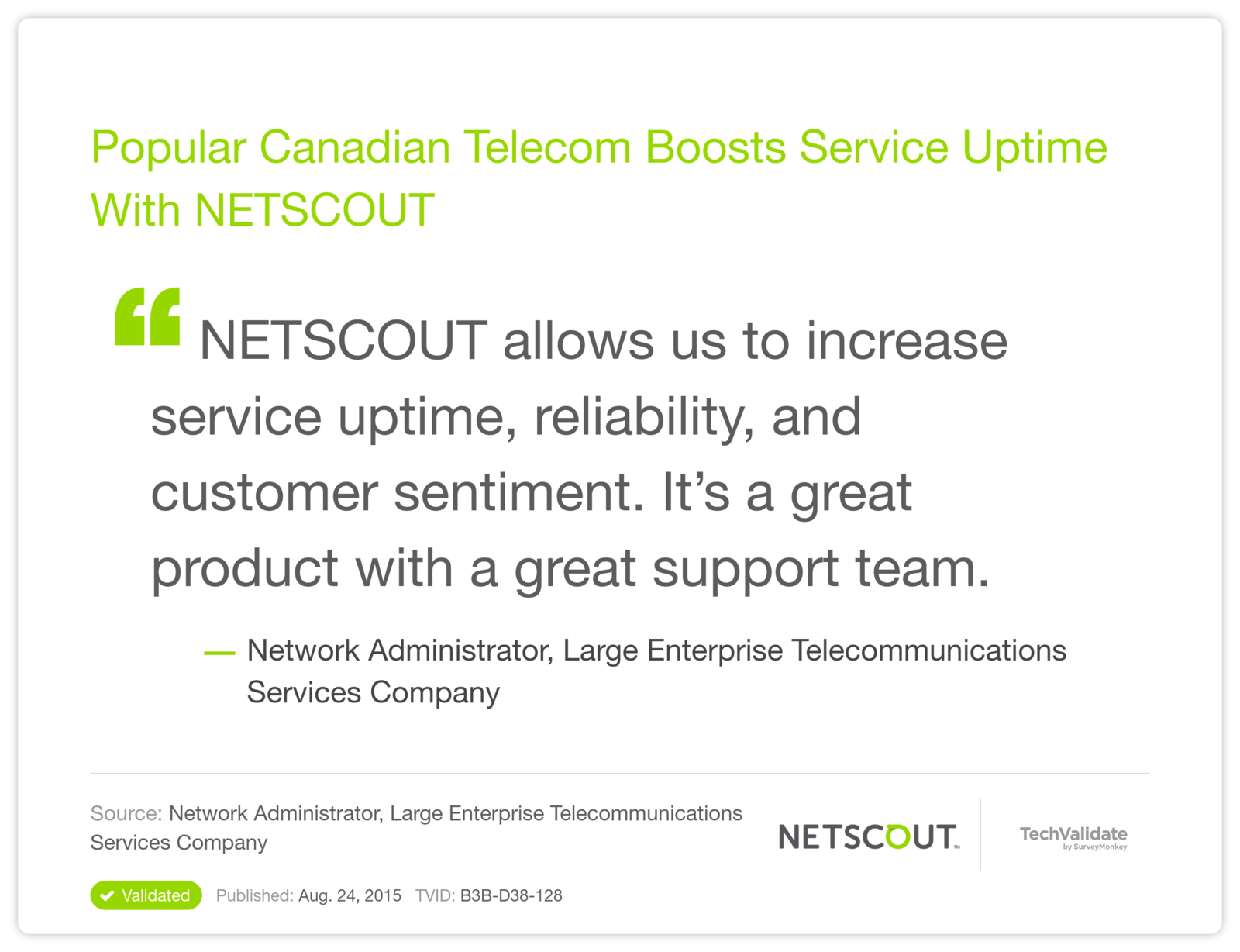 Popular Canadian Telecom Boosts Service Uptime With NETSCOUT