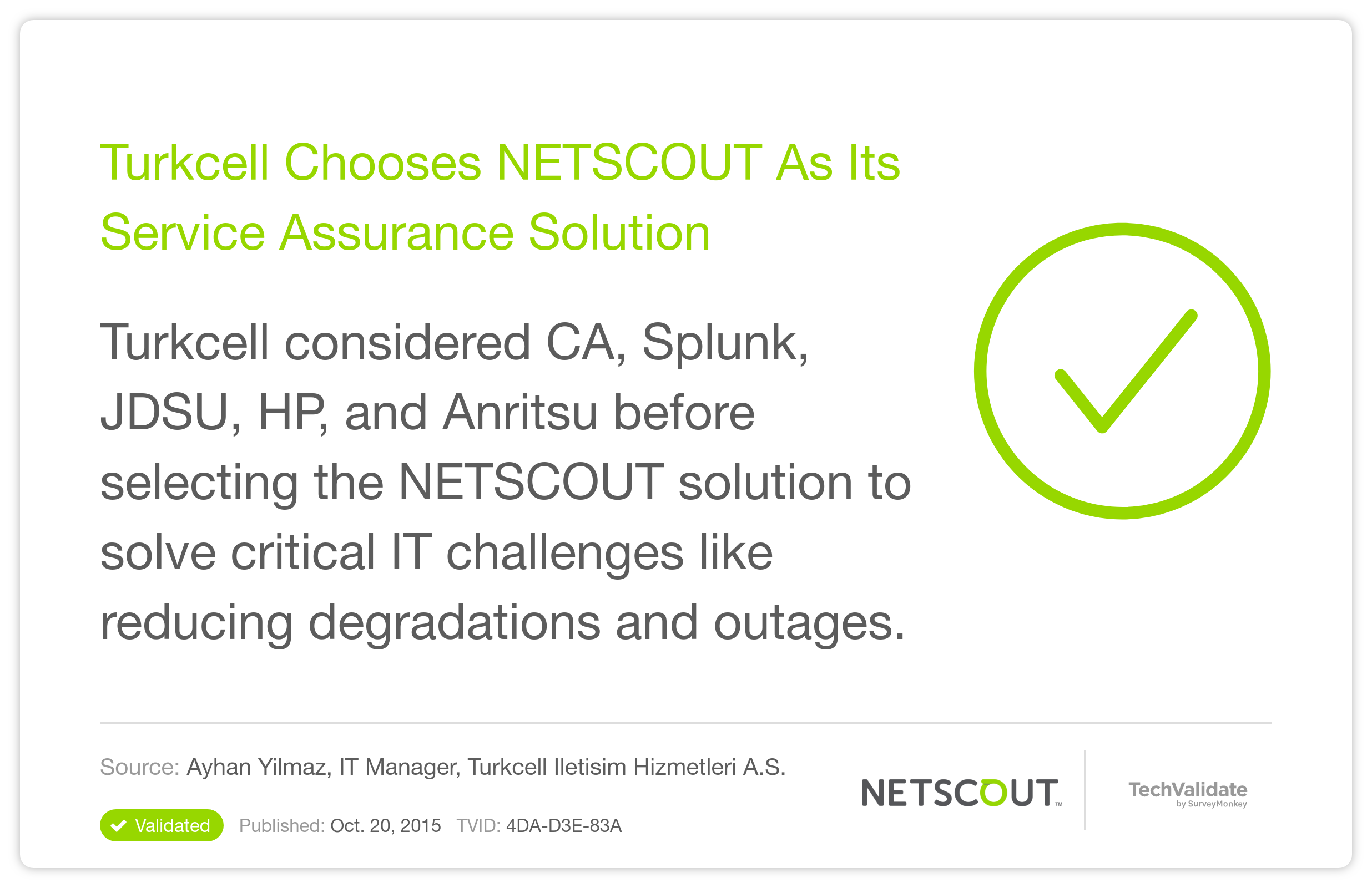 Turkcell Chooses NETSCOUT As Its Service Assurance Solution