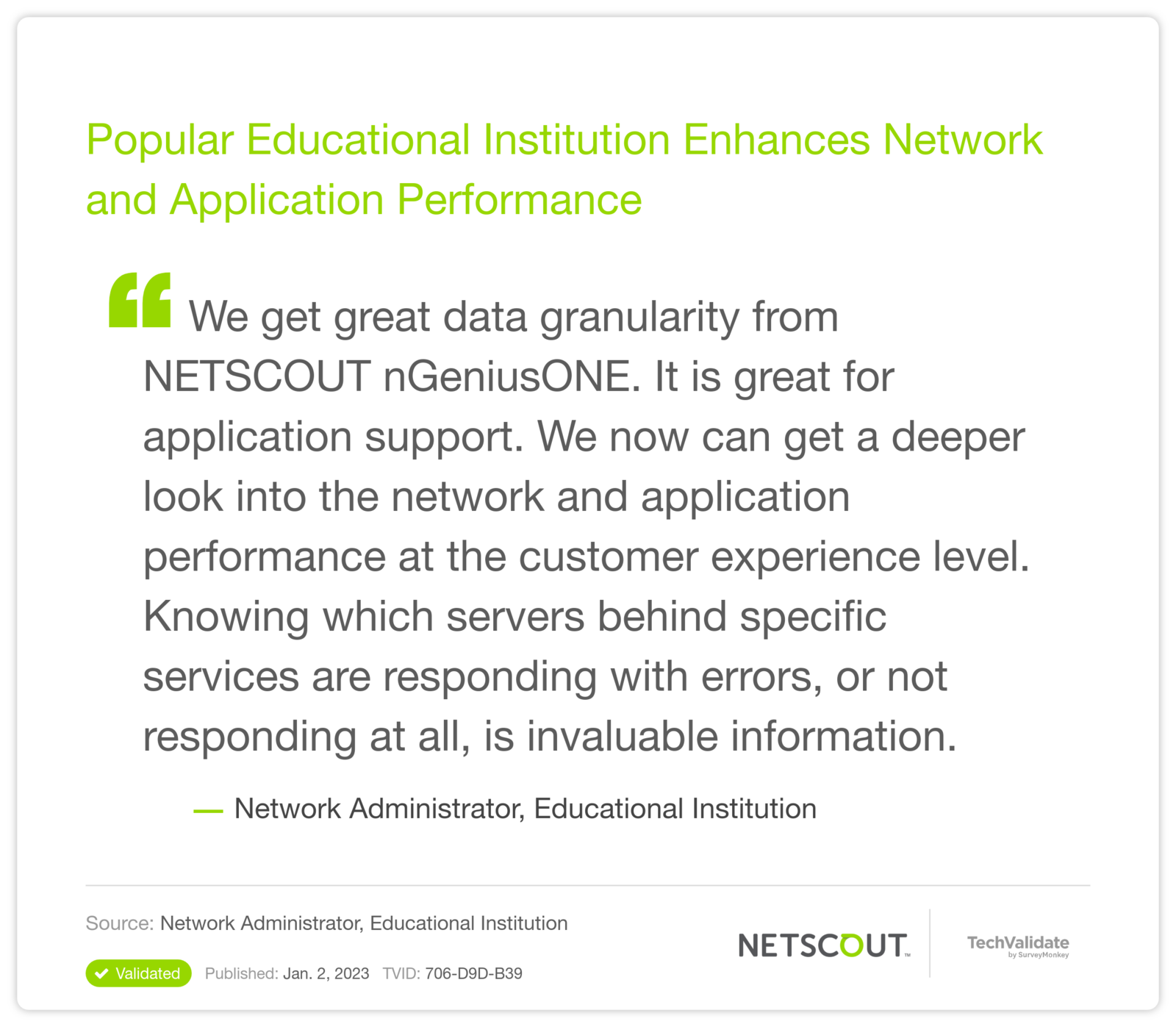 Popular Educational Institution Enhances Network and Application Performance
