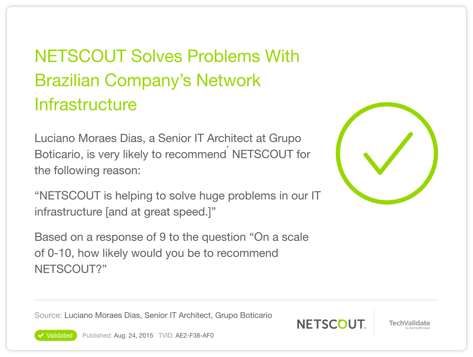 NETSCOUT Solves Problems With Brazilian Company's Network Infrastructure