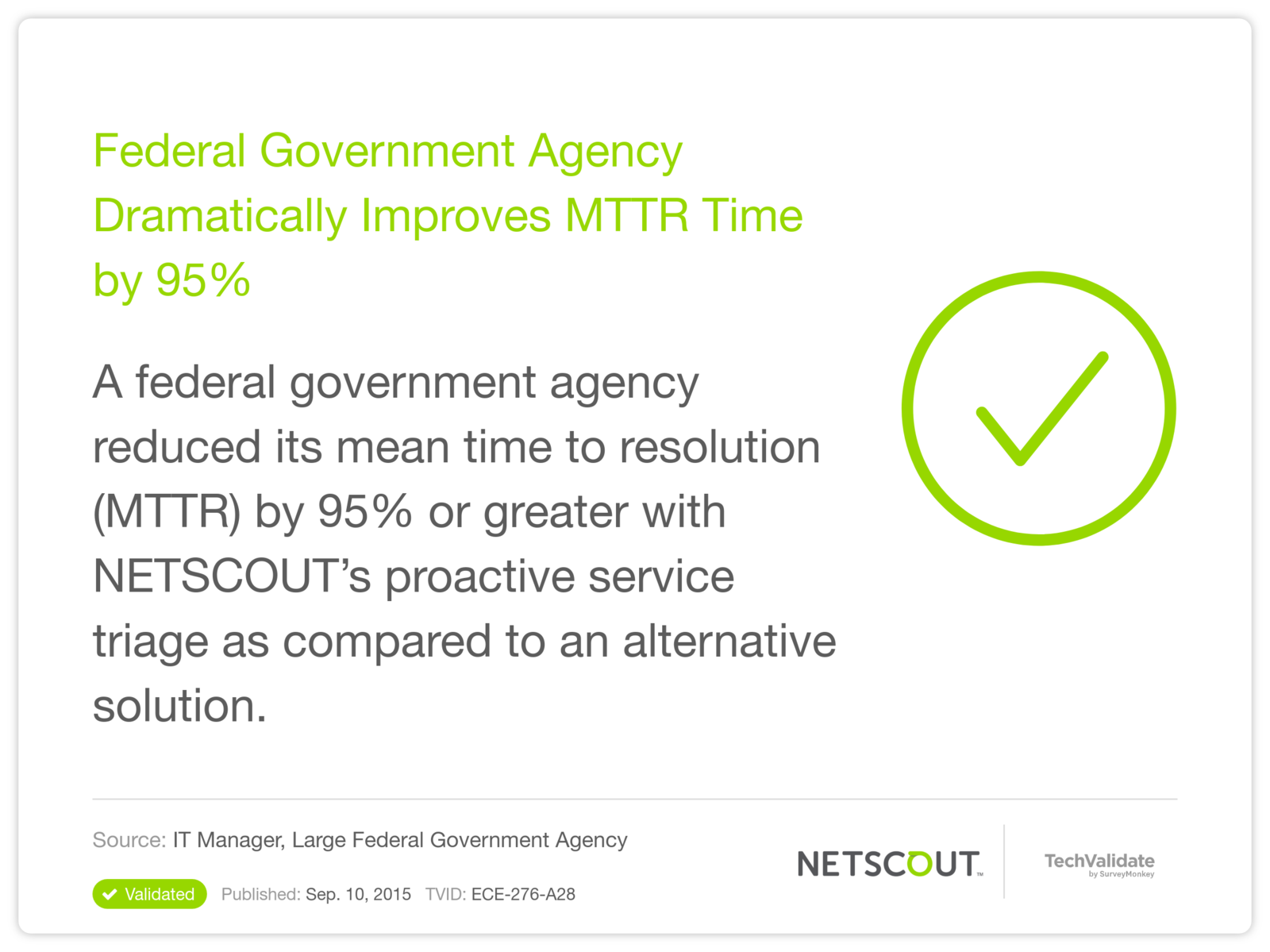 Federal Government Agency Dramatically Improves MTTR Time by 95%