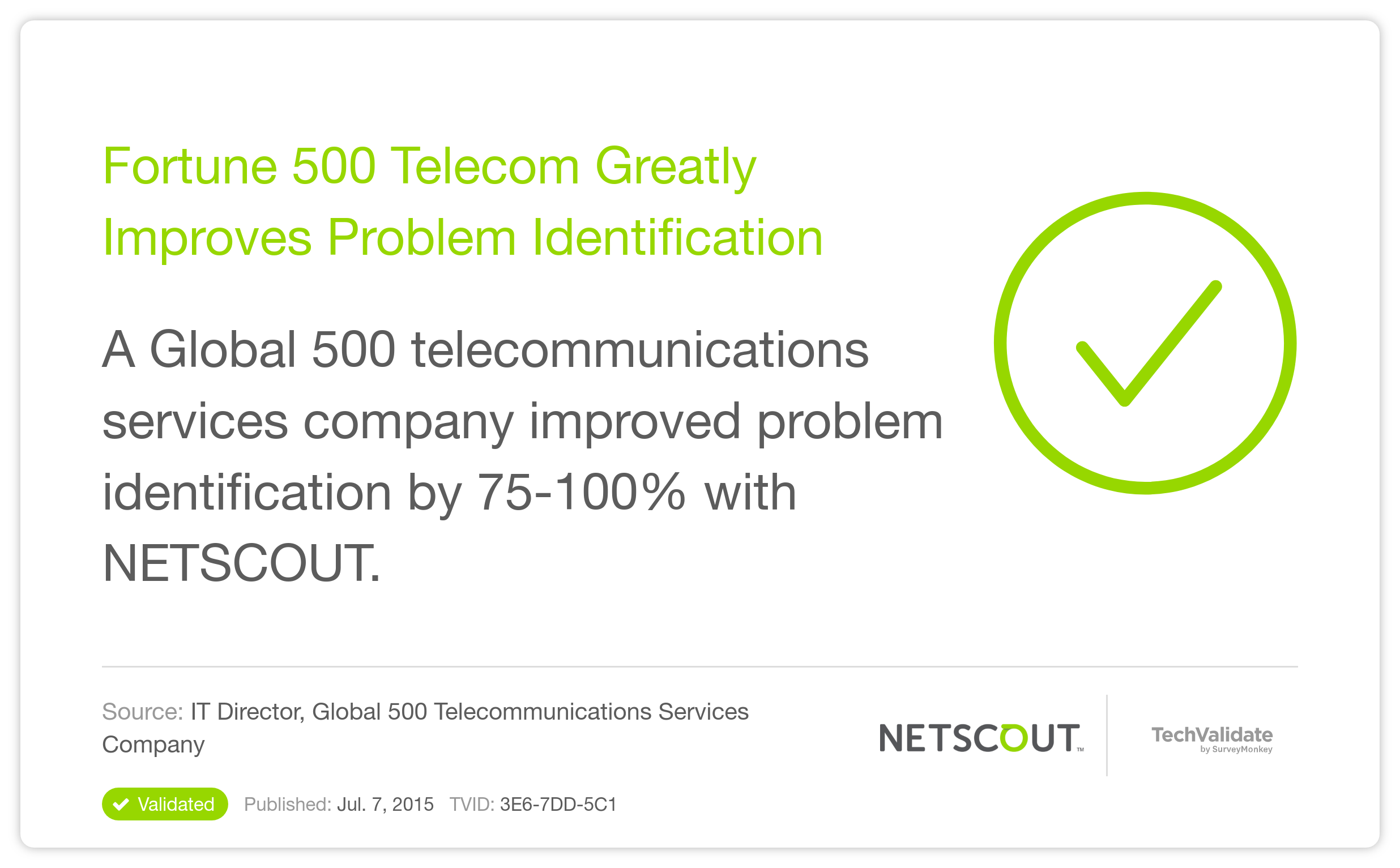 Fortune 500 Telecom Greatly Improves Problem Identification