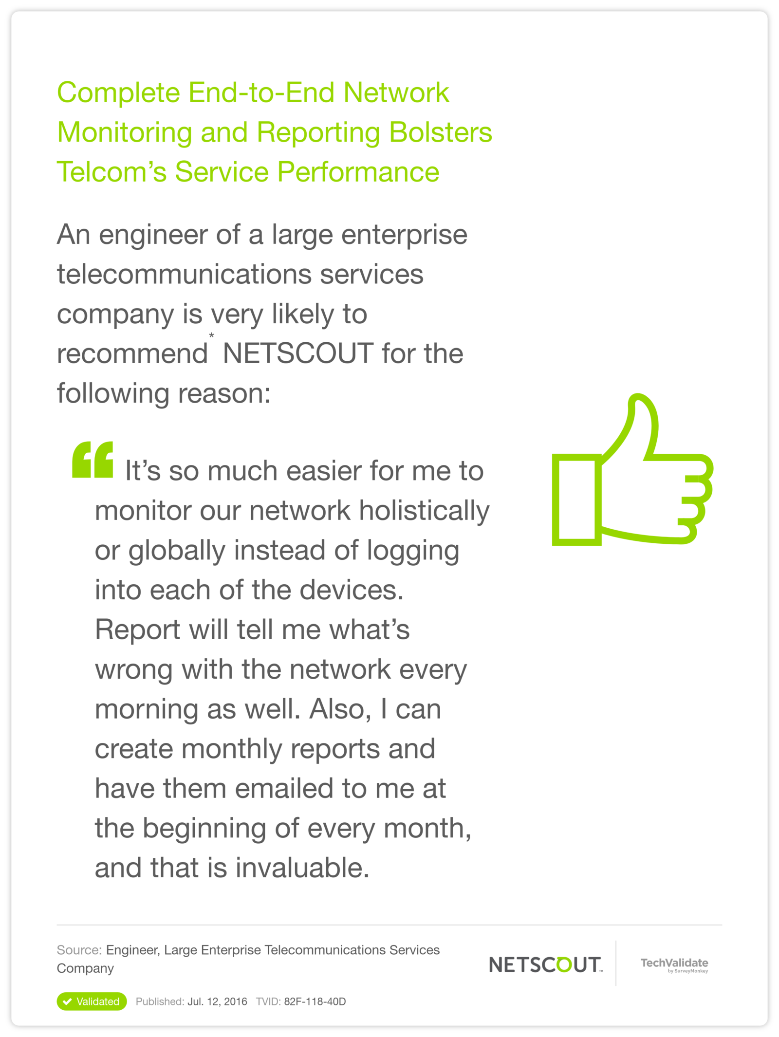 Complete End-to-End Network Monitoring and Reporting Bolsters Telcom's Service Performance