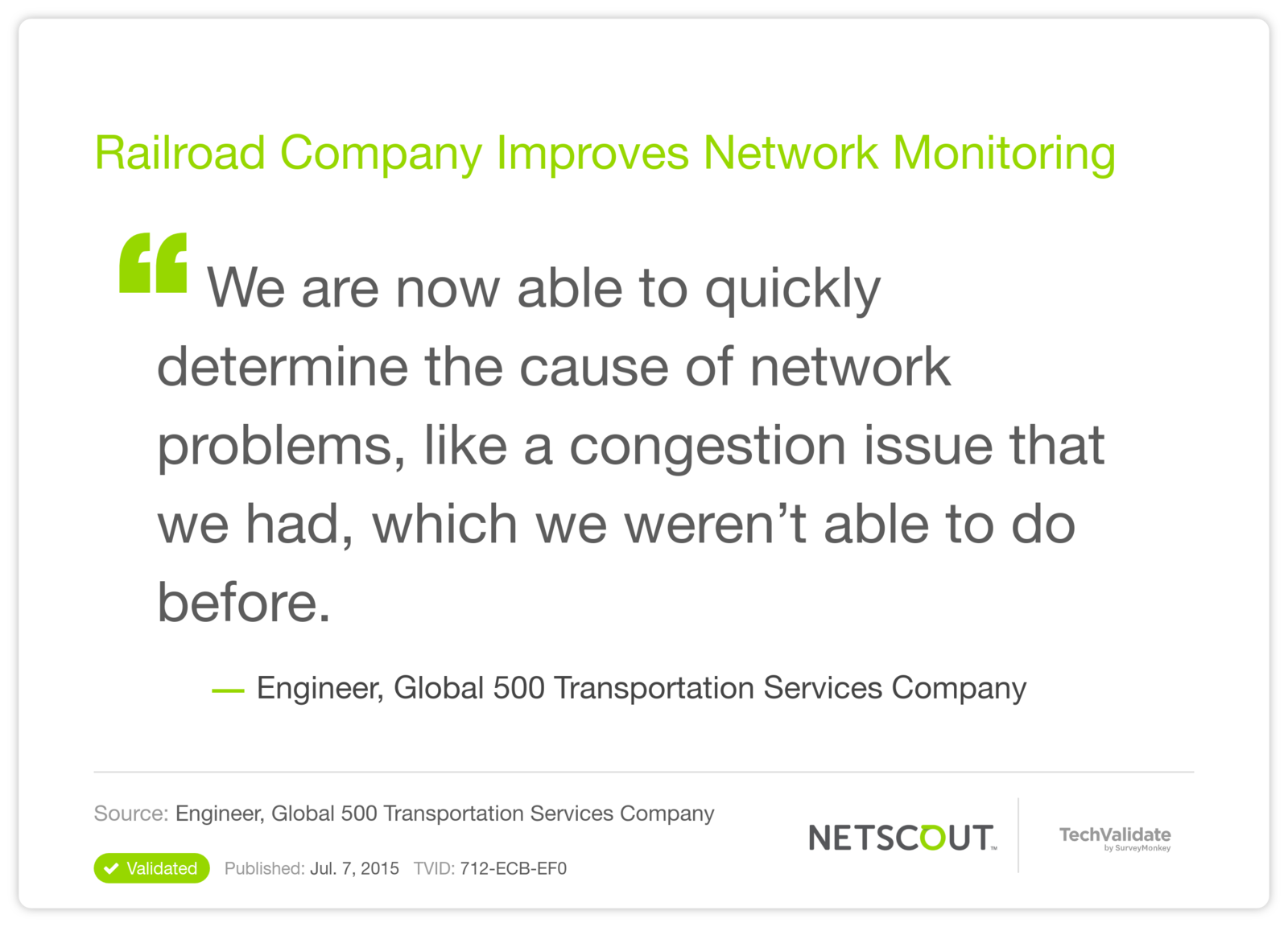 Railroad Company Improves Network Monitoring