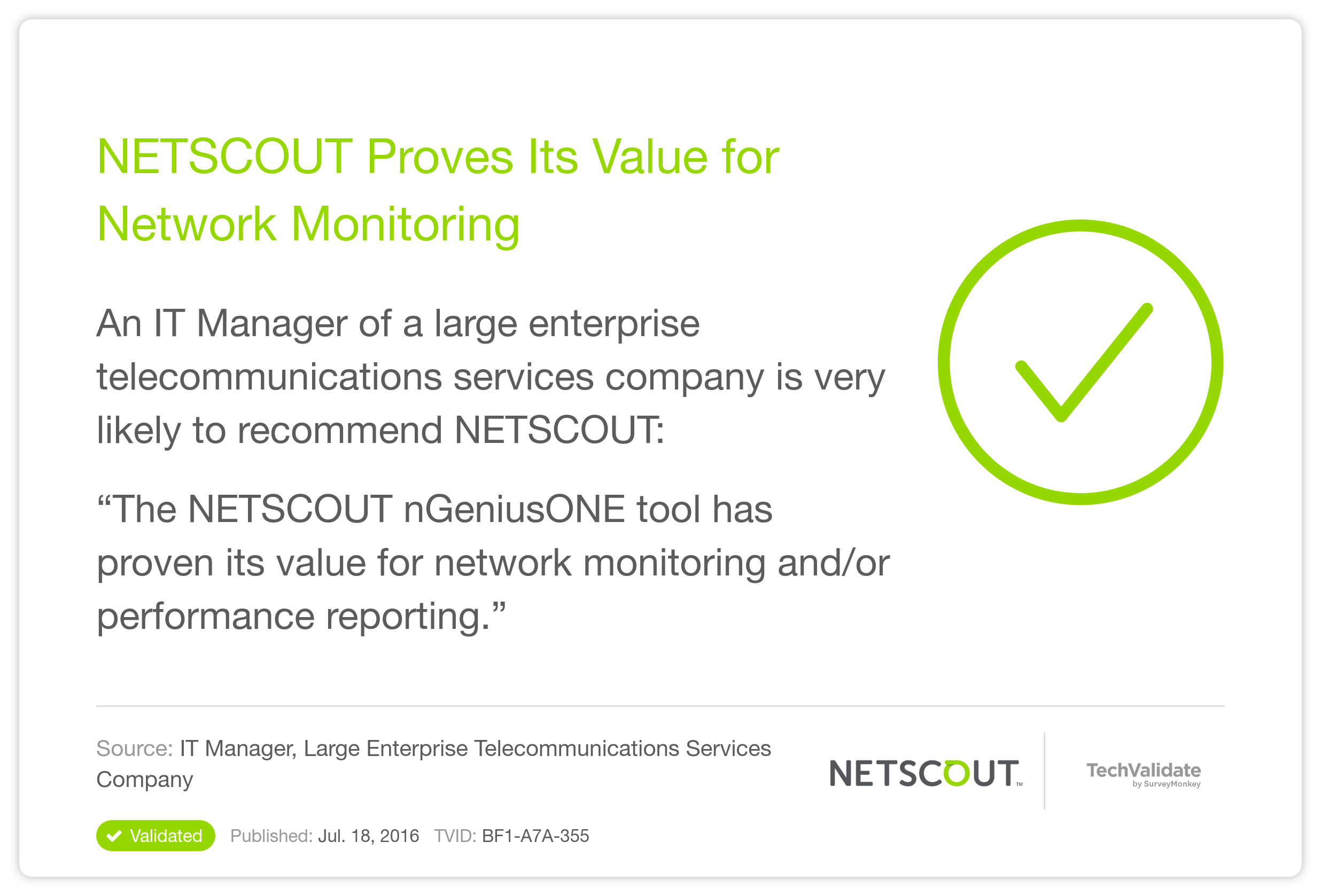 NETSCOUT Proves Its Value for Network Monitoring