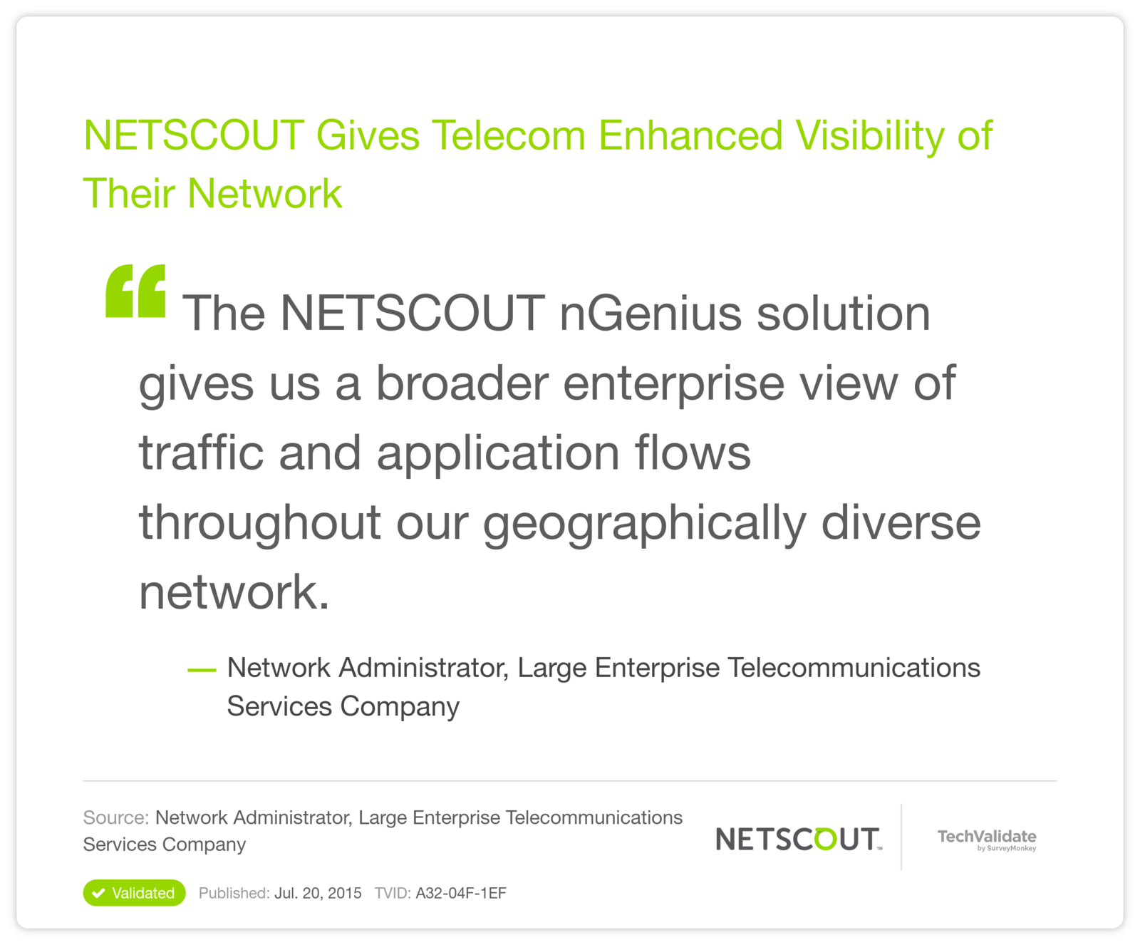NETSCOUT Gives Telecom Enhanced Visibility of Their Network