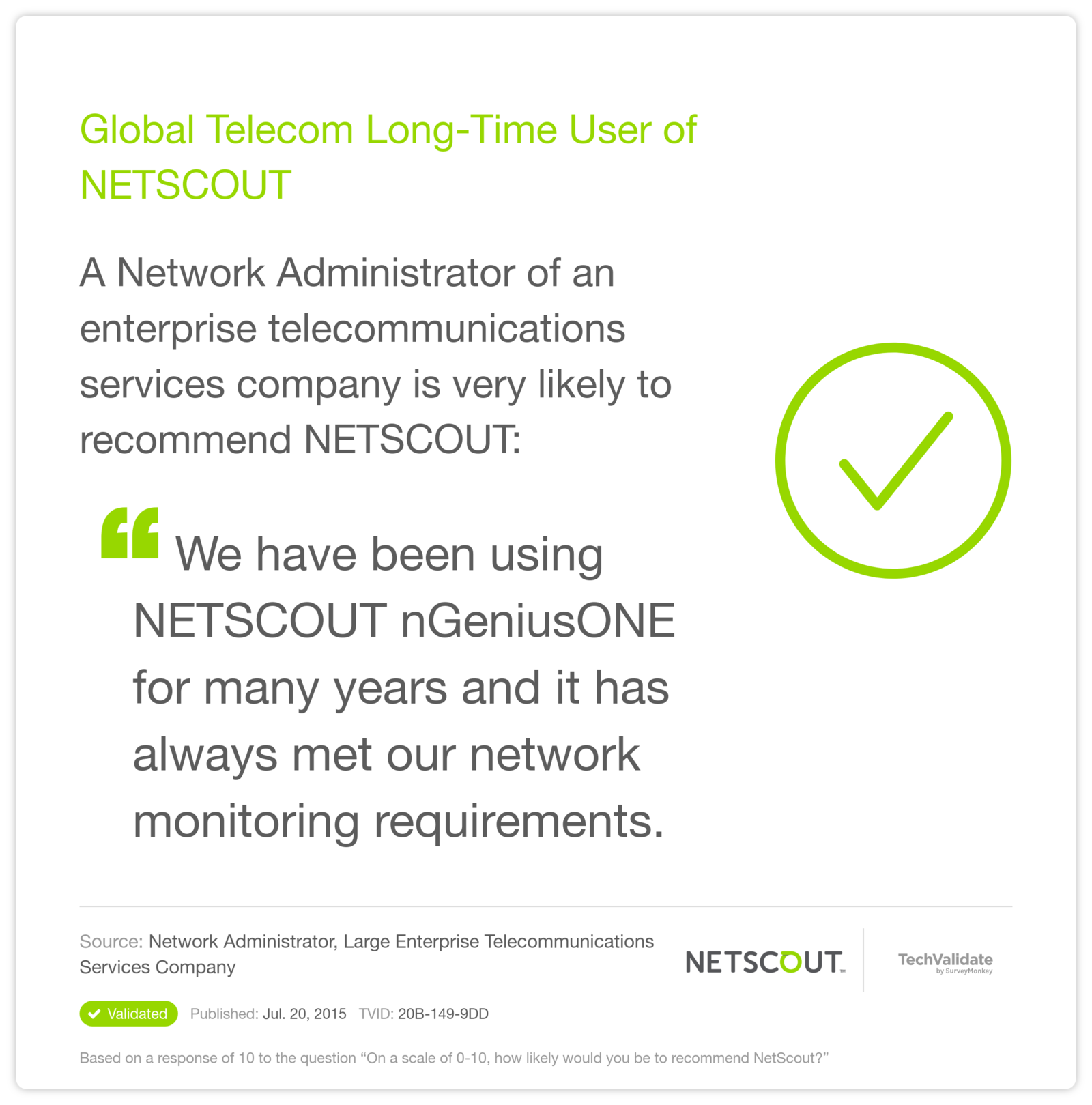 Global Telecom Long-Time User of NETSCOUT