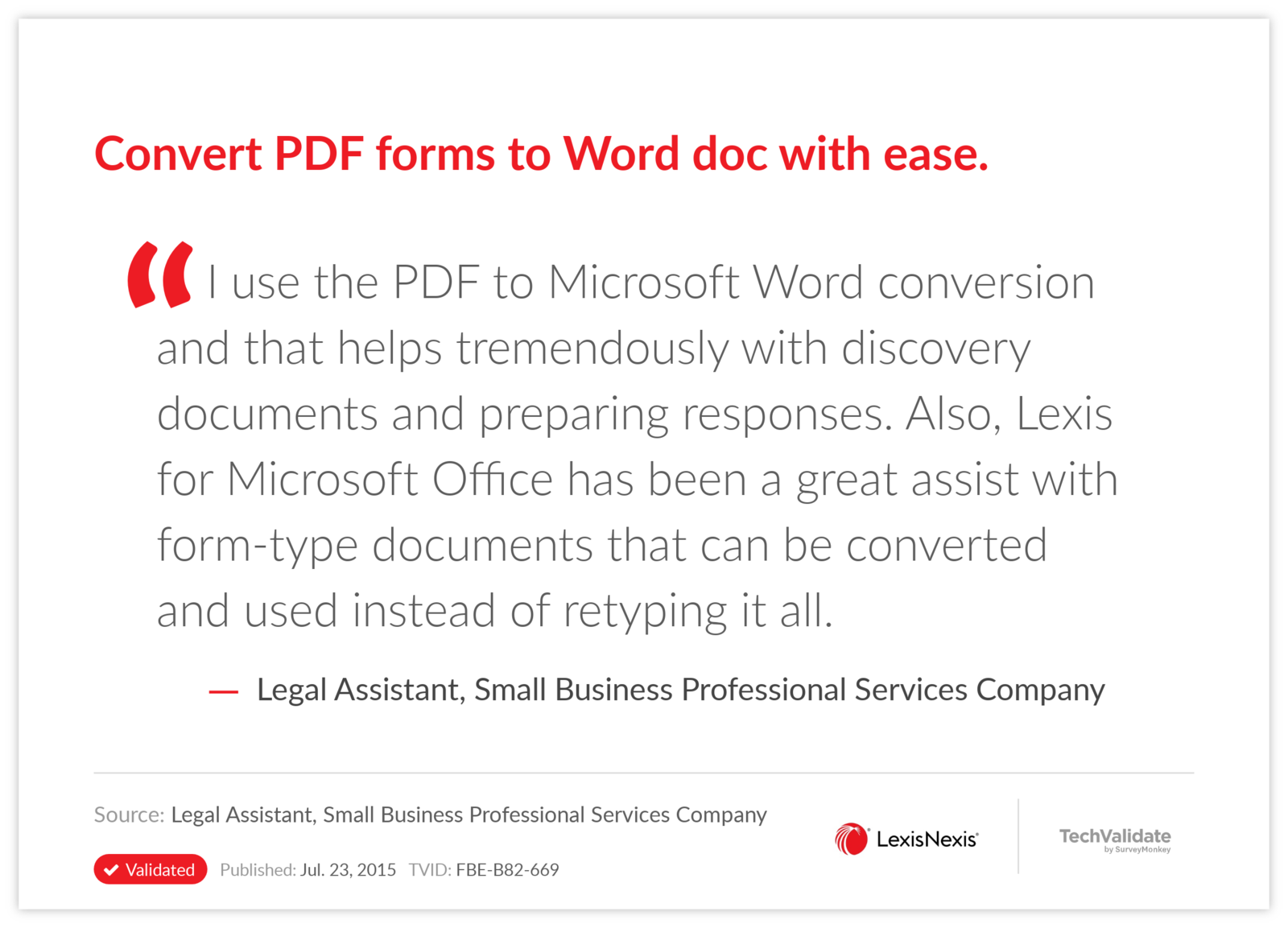 Convert PDF forms to Word doc with ease.