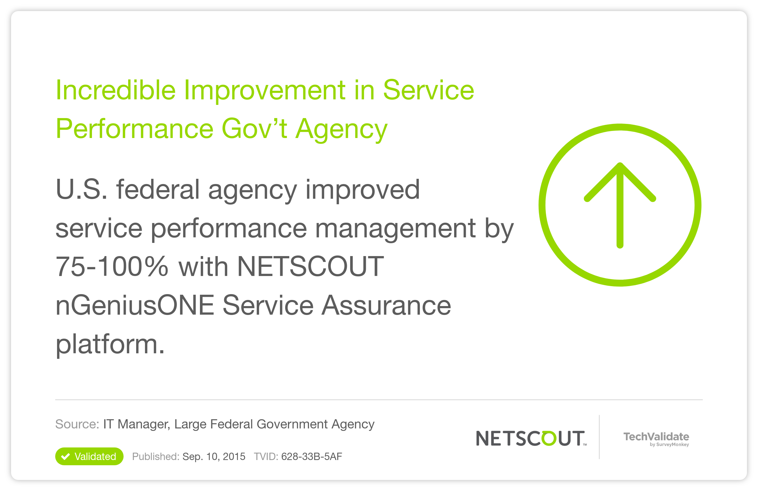 Incredible Improvement in Service Performance Gov't Agency