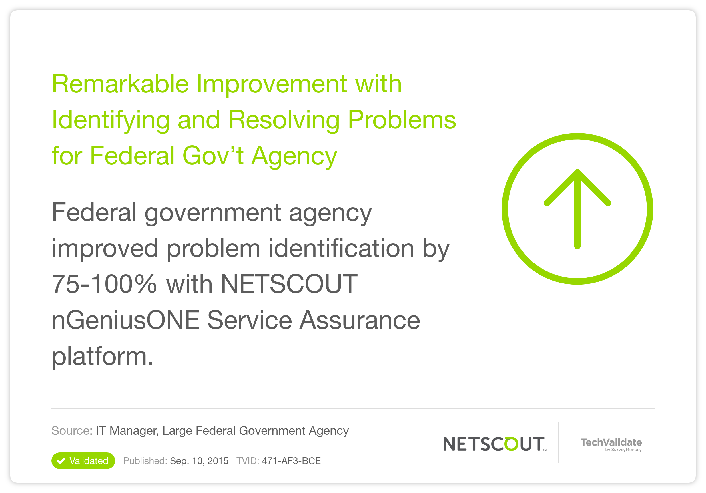 Remarkable Improvement with Identifying and Resolving Problems for Federal Gov't Agency
