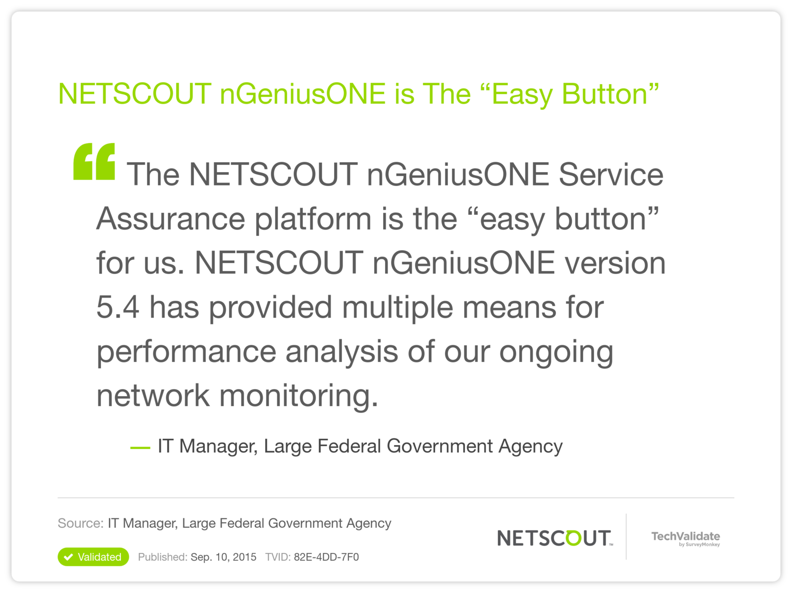 NETSCOUT nGeniusONE is The "Easy Button"