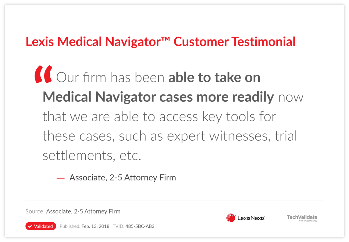 Lexis Medical Navigator(TM) Customer Testimonial