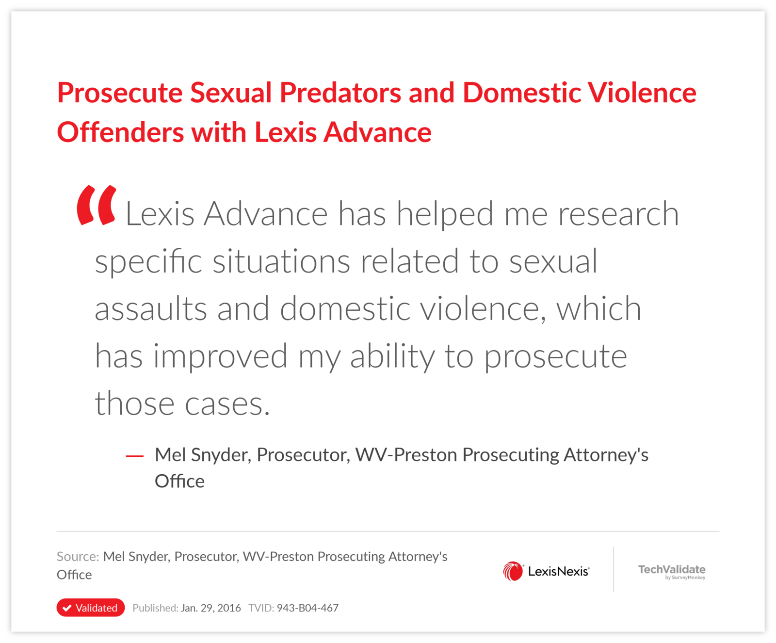 Prosecute Sexual Predators and Domestic Violence Offenders with Lexis Advance