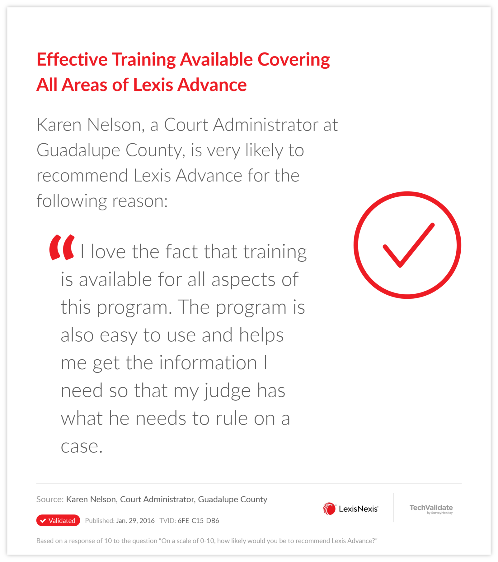 Effective Training Available Covering All Areas of Lexis Advance
