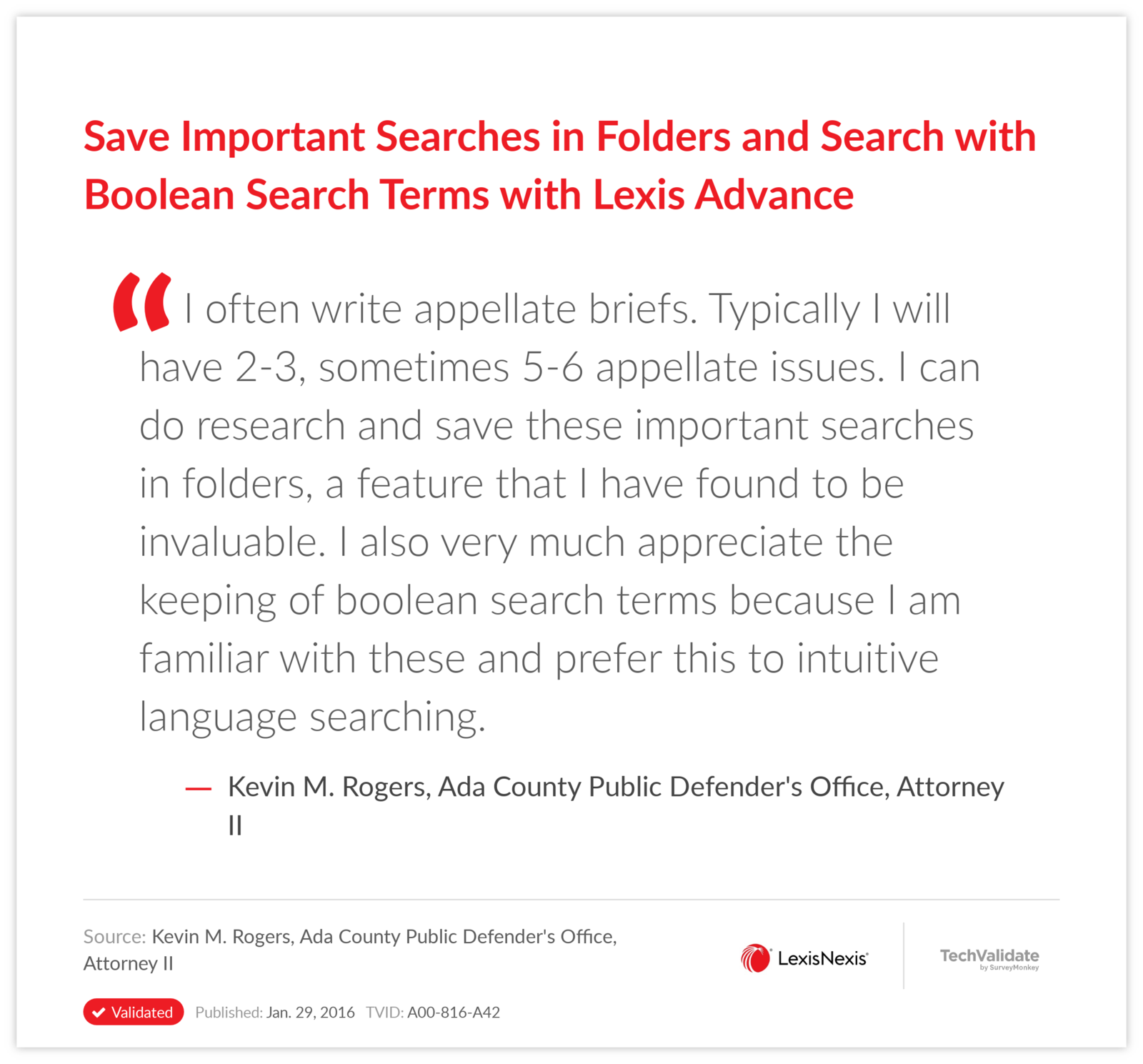 Save Important Searches in Folders and Search with Boolean Search Terms with Lexis Advance