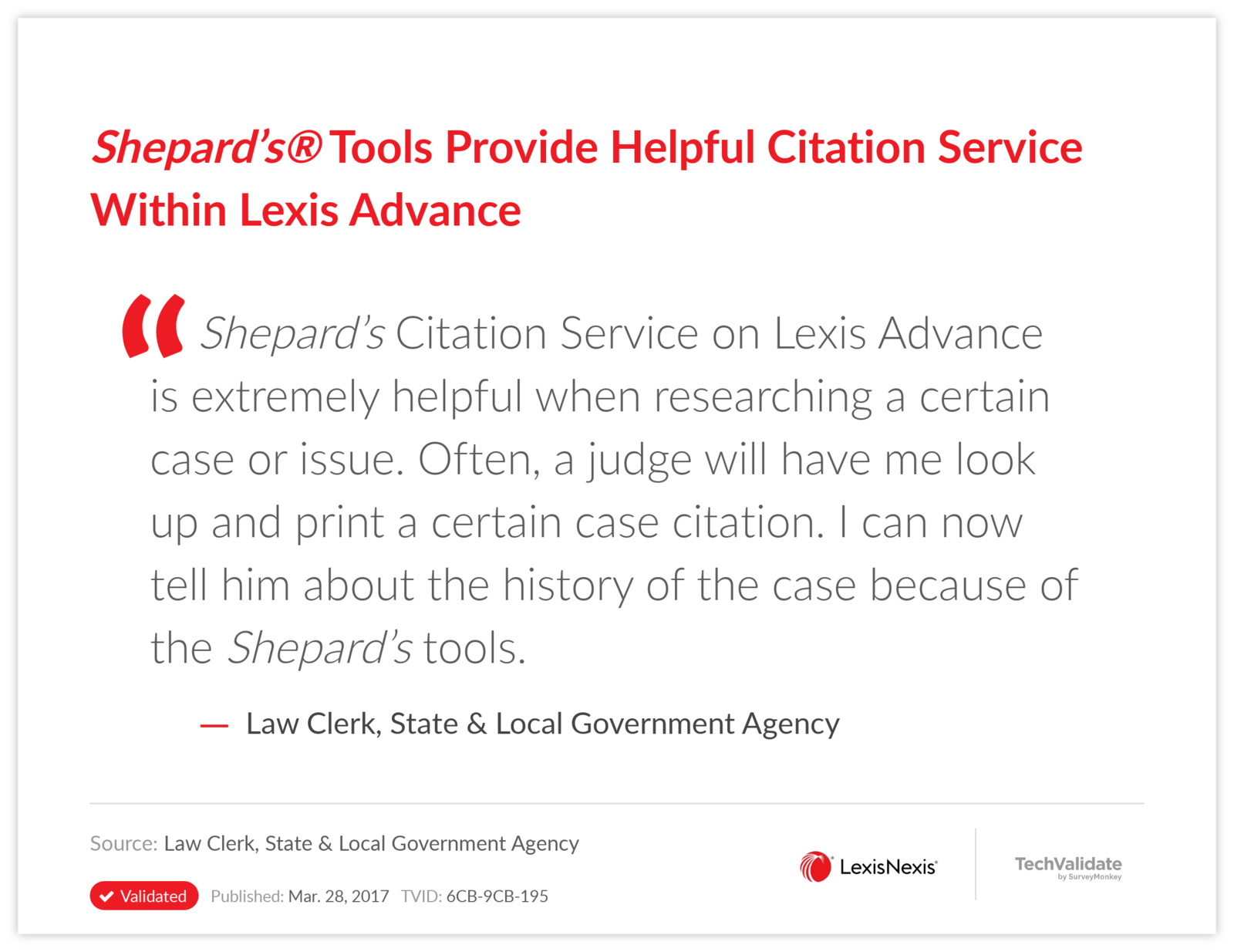 Shepard's(R) Tools Provide Helpful Citation Service Within Lexis Advance