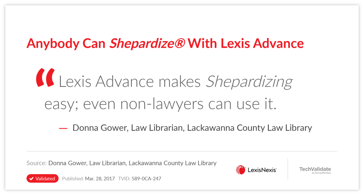 Anybody Can Shepardize(R) With Lexis Advance