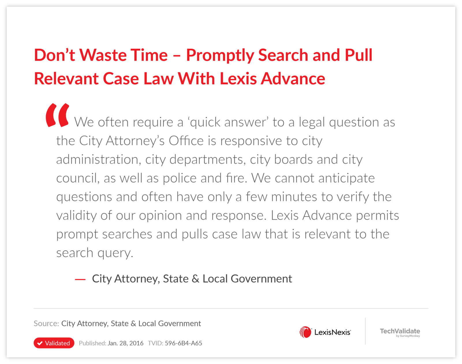 Don't Waste Time-Promptly Search and Pull Relevant Case Law With Lexis Advance
