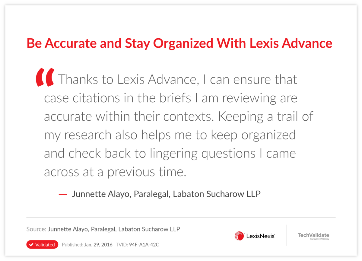 Be Accurate and Stay Organized With Lexis Advance