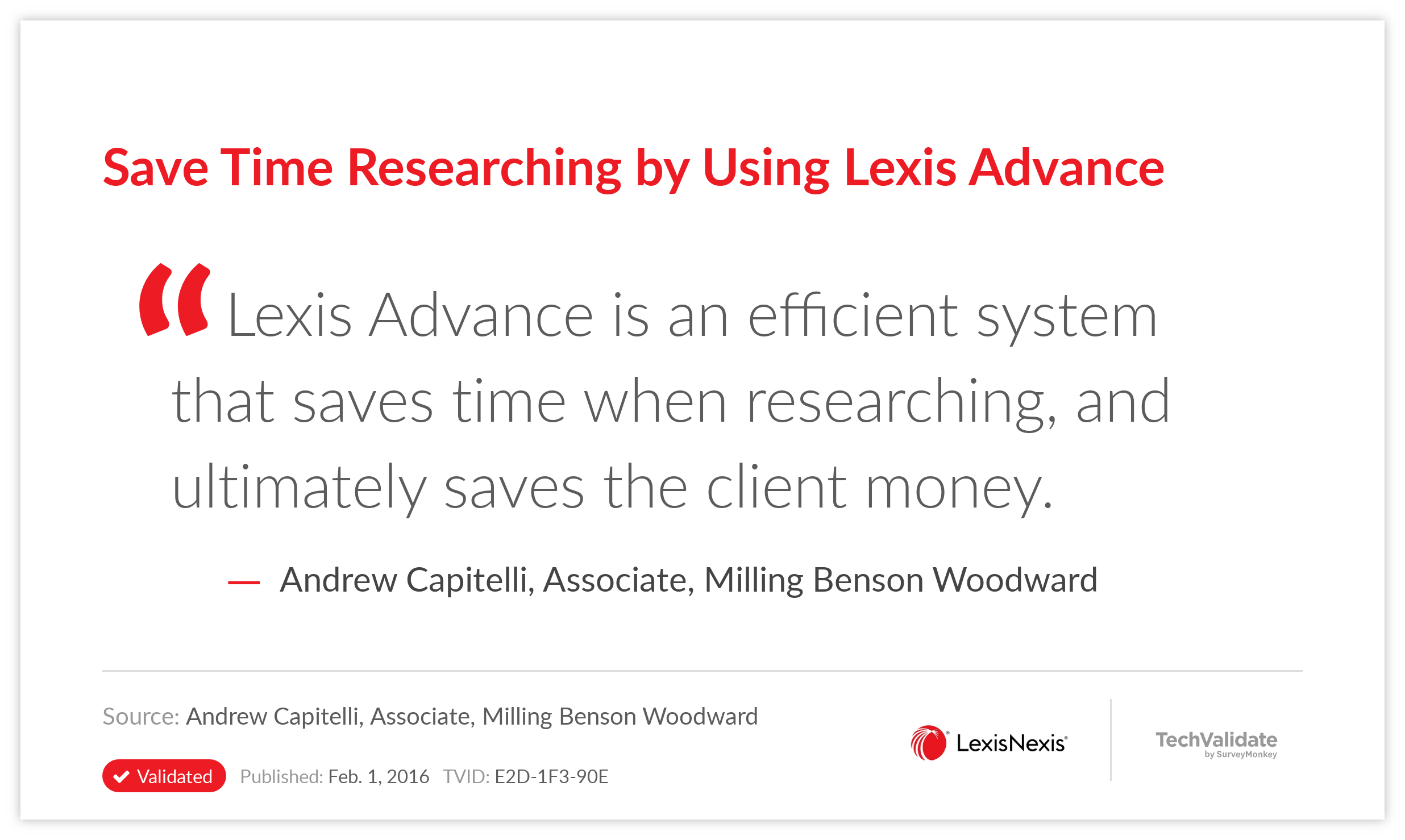 Save Time Researching by Using Lexis Advance