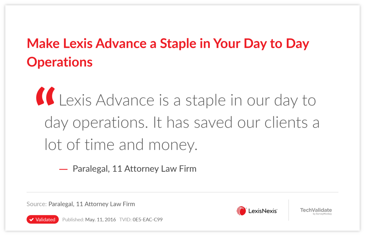 Make Lexis Advance a Staple in Your Day to Day Operations