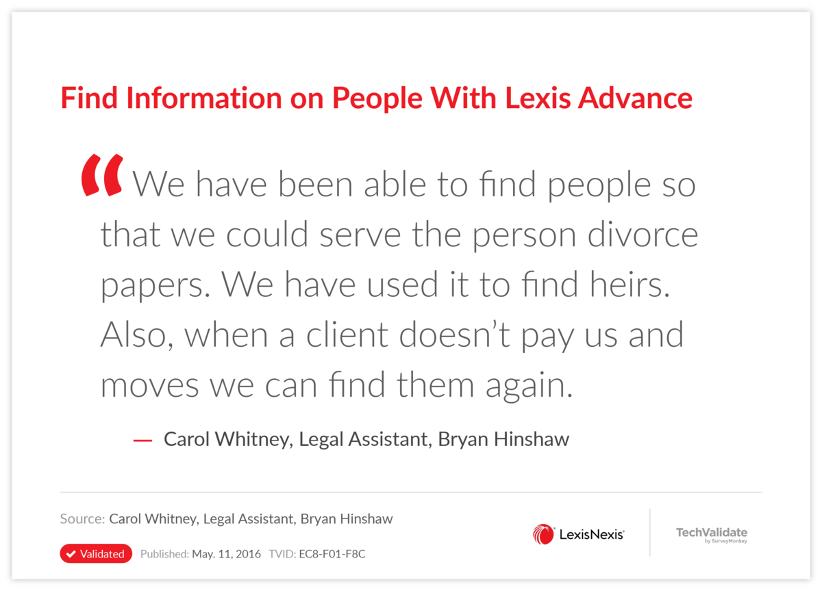 Find Information on People With Lexis Advance