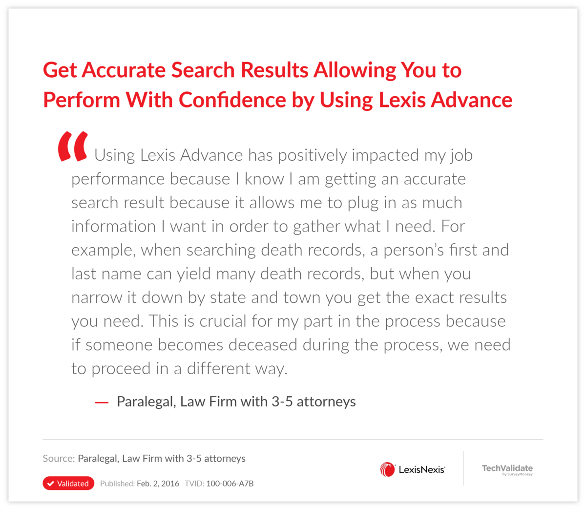 Get Accurate Search Results Allowing You to Perform With Confidence by Using Lexis Advance